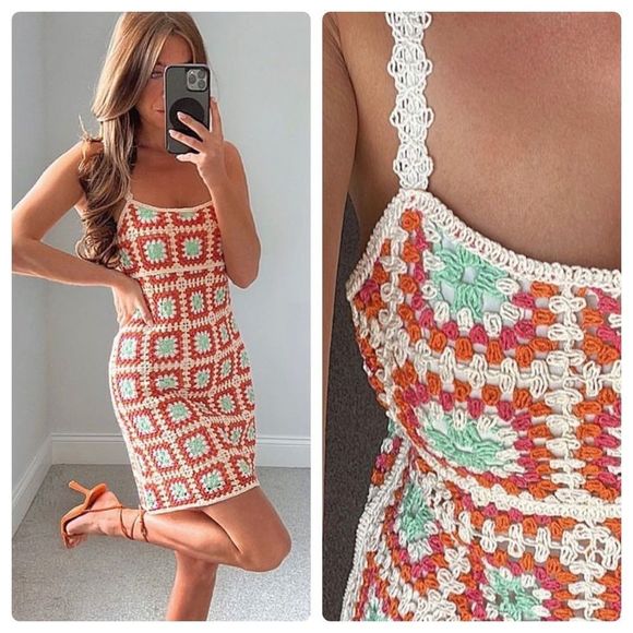 Zara Dresses Zara Crochet Knit Dress New Poshmark